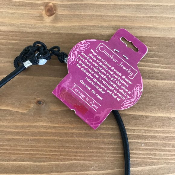 Passage to Asia Cinnabar-Style Lacquer Resin Carved Heart Shape Pendant Necklace - Picture 5 of 6